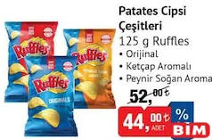 RUFFLES PATATES CİPSİ ÇEŞİTLERİ 125 G fiyat ve kampanya bilgisi